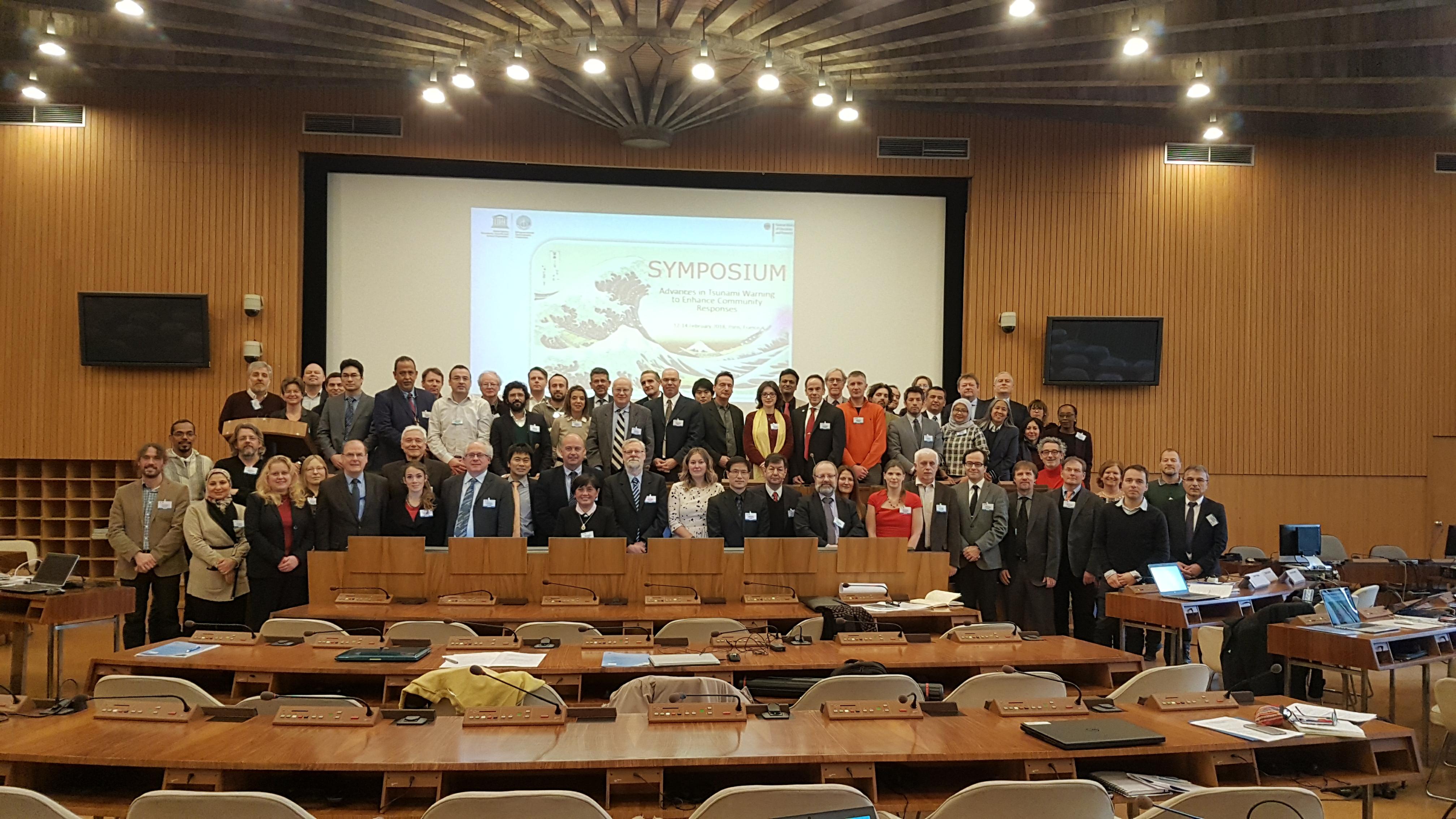 © UNESCO/IOC - Participants at the Symposium on Advances in Tsunami Warning to Enhance Community Responses hosted by UNESCO’s IOC (14 February 2018, Paris, France)
